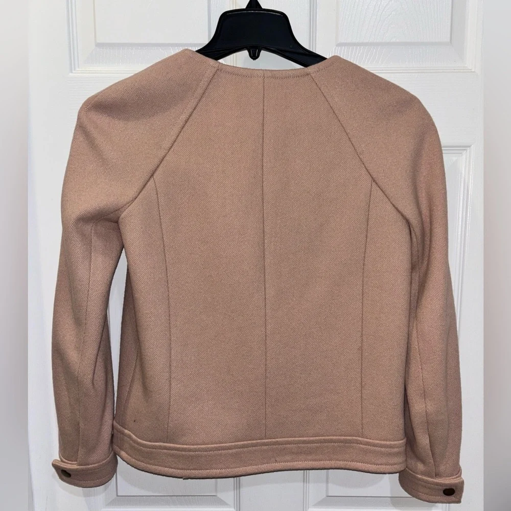 J.Crew Double-cloth motorcycle jacket BEIGE STONE SZ 2​ - Picture 6 of 8